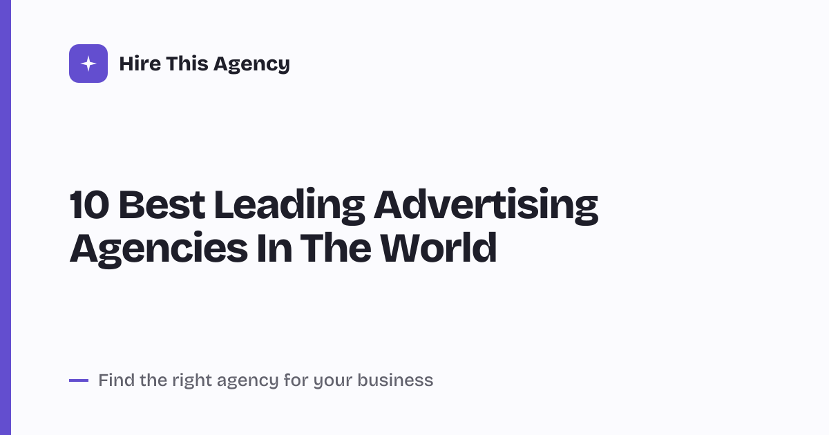 Cover for 10 Best Leading Advertising Agencies In The World