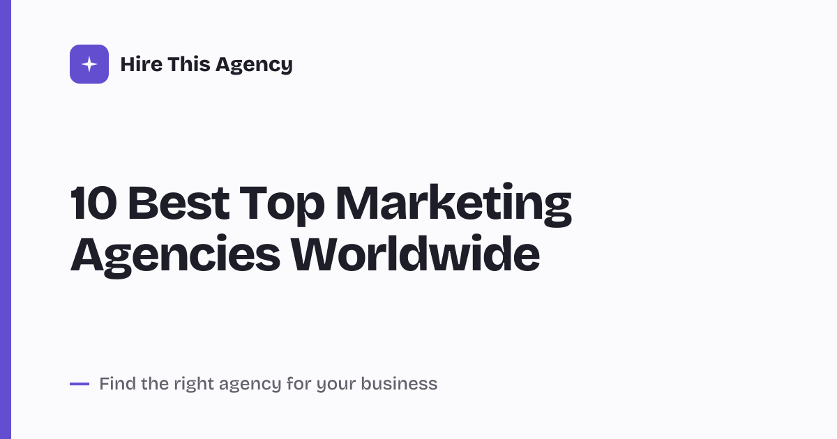 Cover for 10 Best Top Marketing Agencies Worldwide